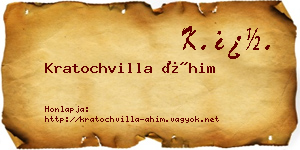 Kratochvilla Áhim névjegykártya